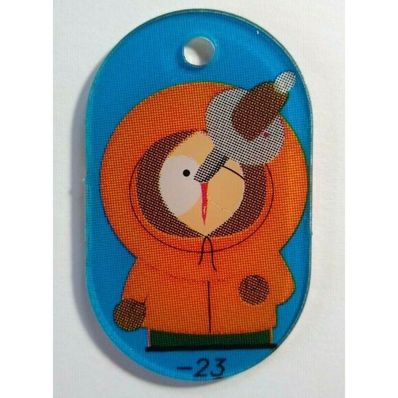 South Park Pinball Keychain Kenny Original NOS Plastic Promo 1998 Dark Orange - Picture 1 of 4